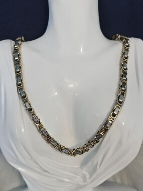 Gold and Silver Two-Tone Link Necklace